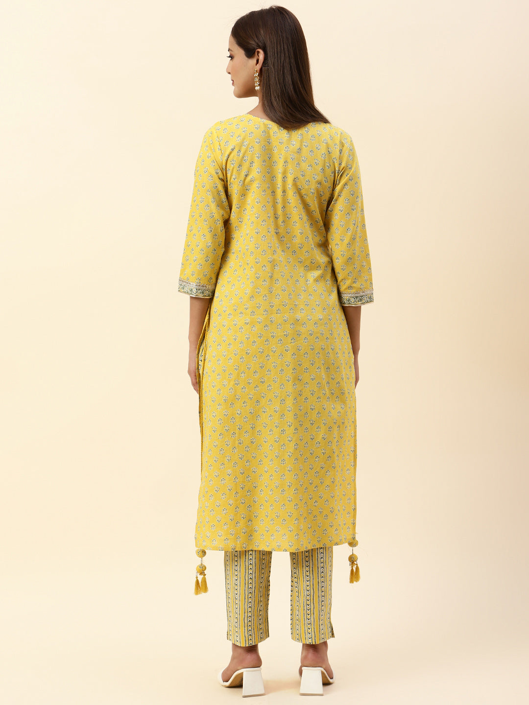 Printed Cotton Kurta With Pants