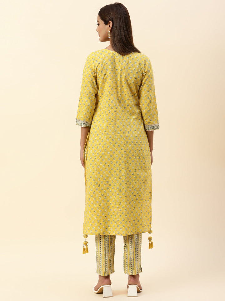 Printed Cotton Kurta With Pants