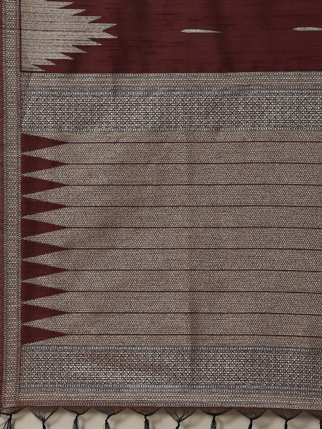 Zari Border Booti Tussar Woven Saree