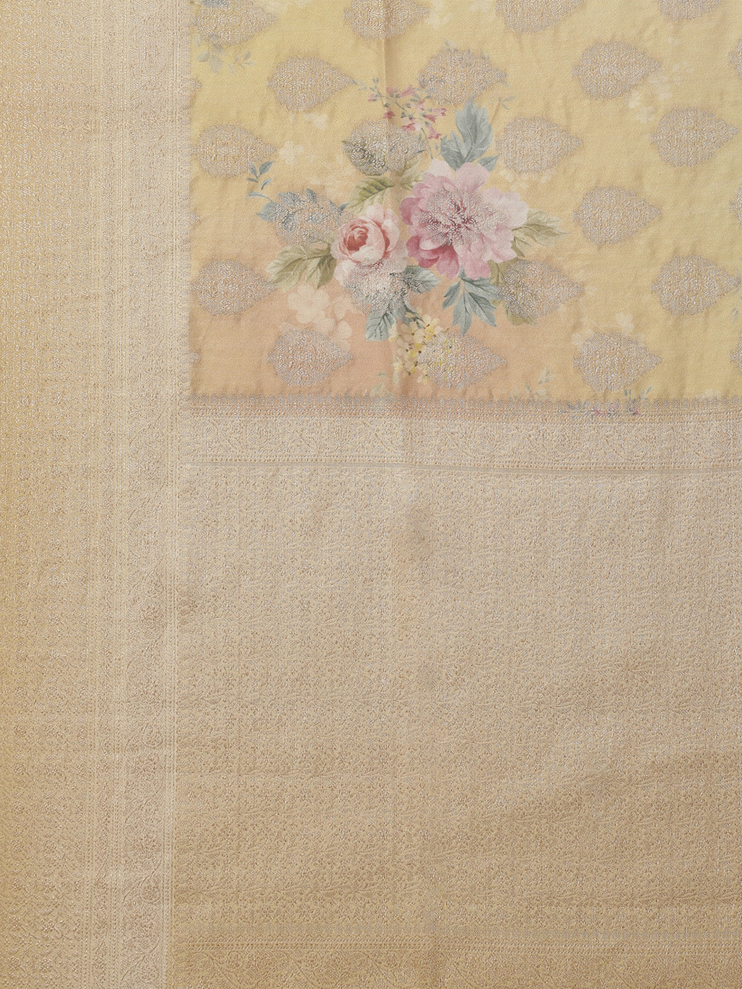 Digital Floral Printed Tussar Saree