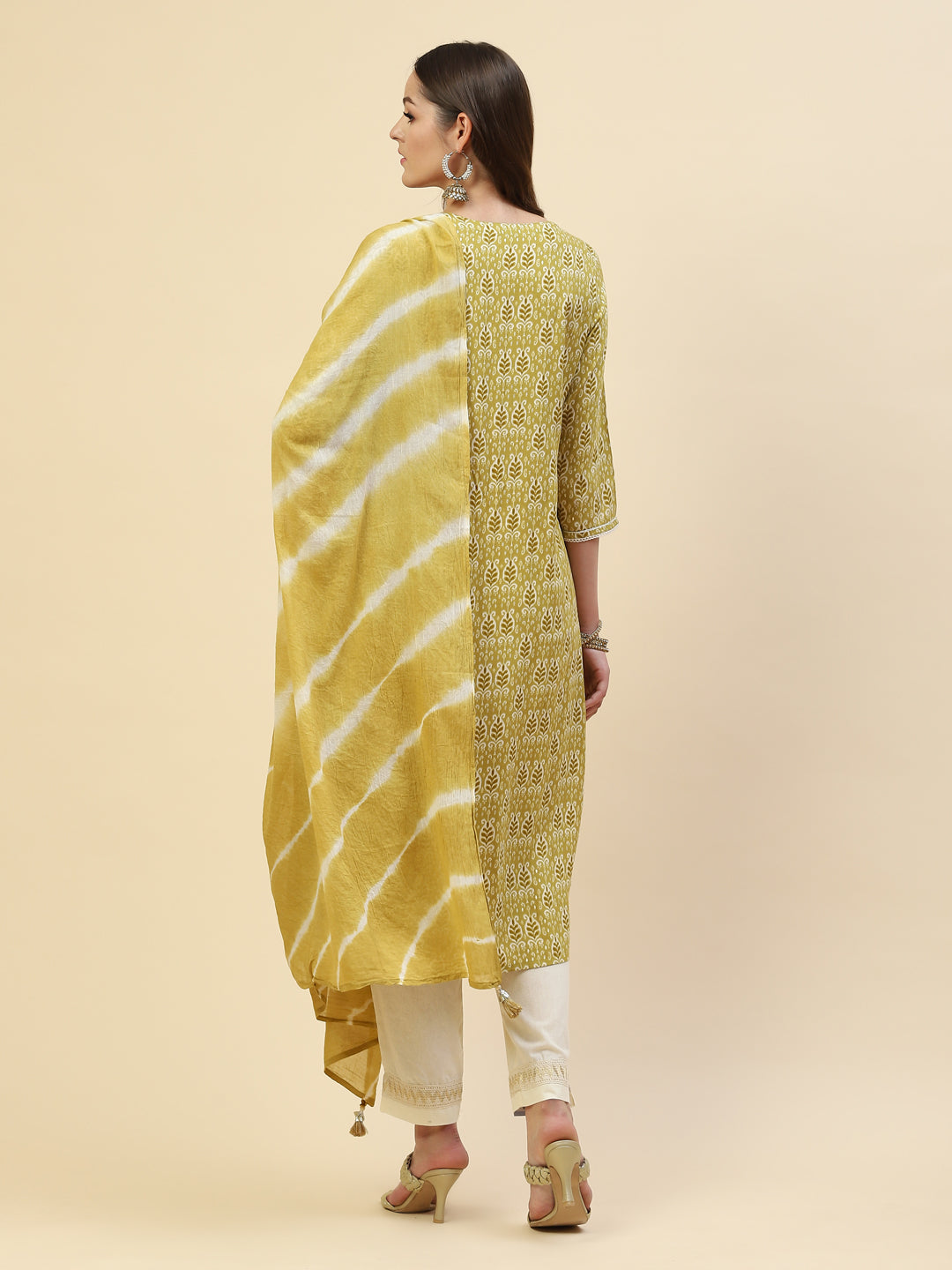 Digital Printed Cotton Kurta With Pants &amp; Cotton Dupatta
