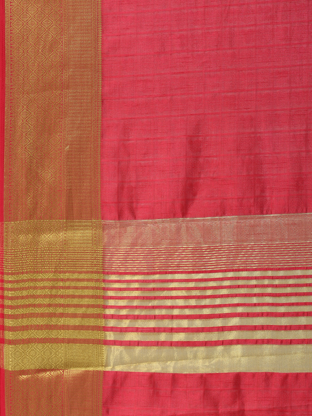 Plain Zari Border Woven Handloom Saree