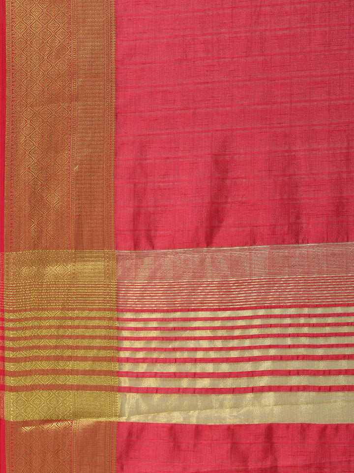 Plain Zari Border Woven Handloom Saree