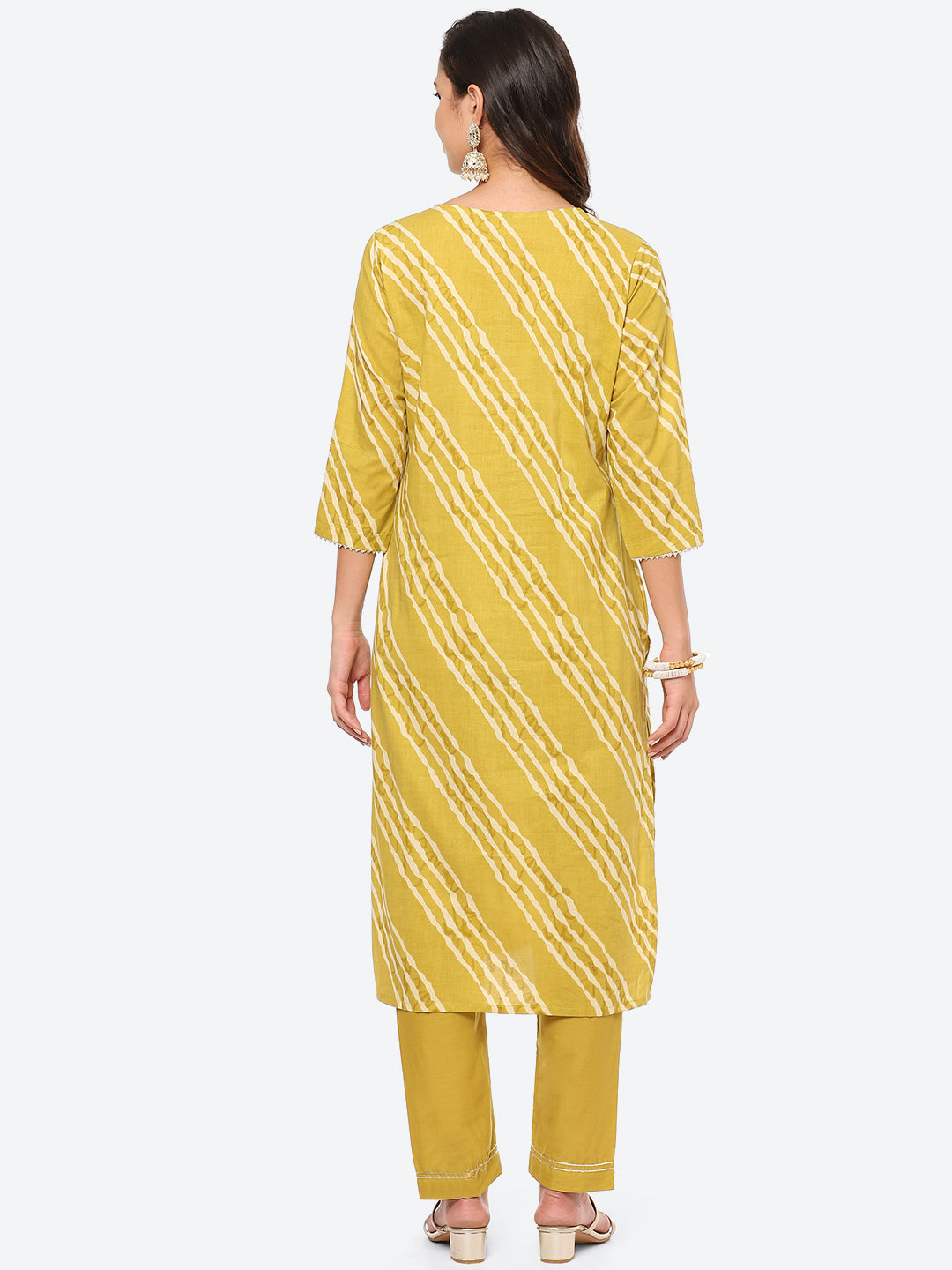 Neck Embroidered Patti Cotton Kurta With Pant