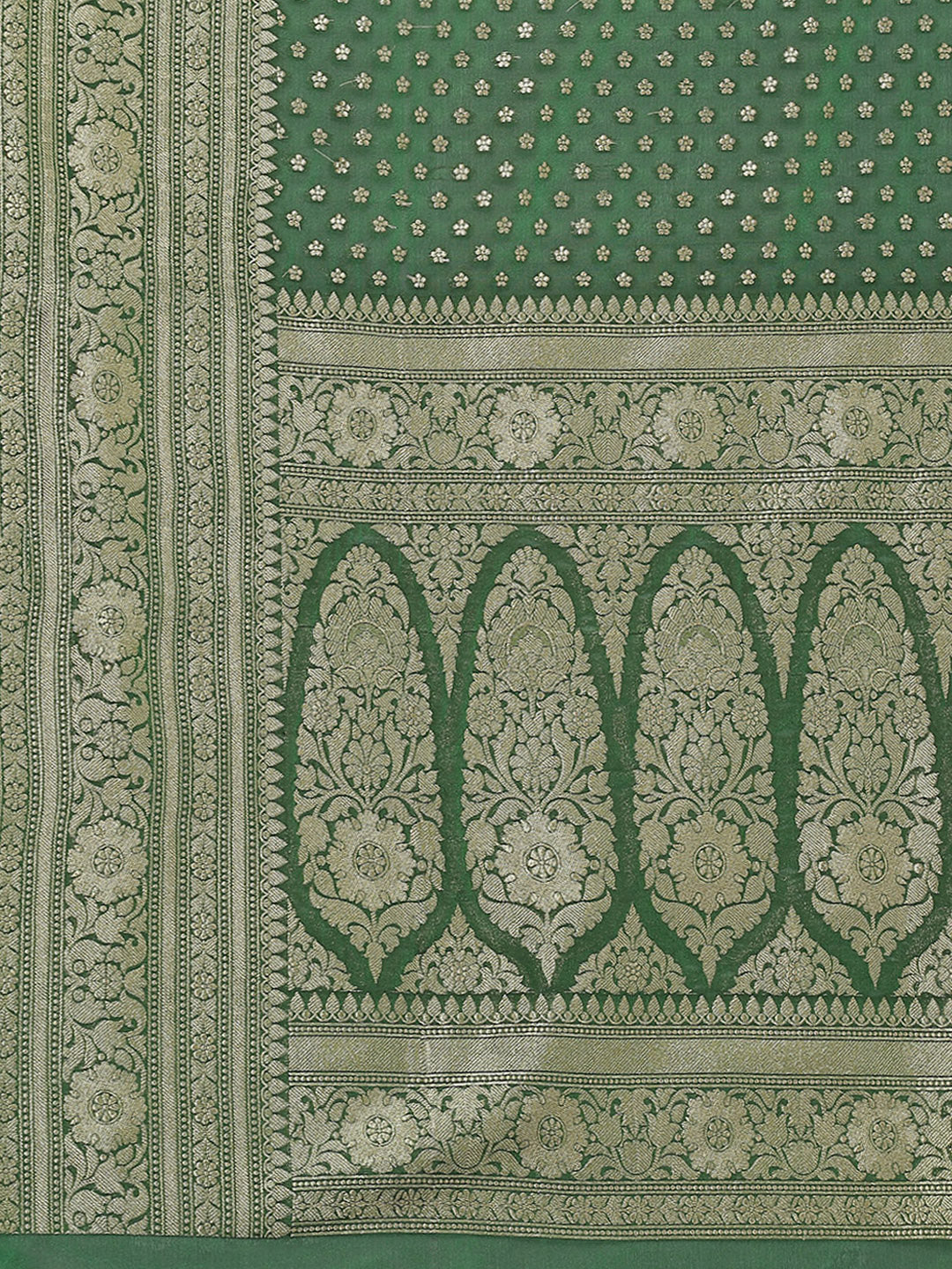 Zari Border Booti Woven Banarsi Saree