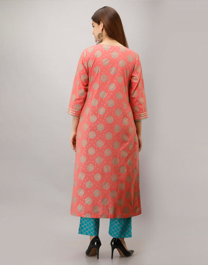 Printed Cotton Kurti With Pant