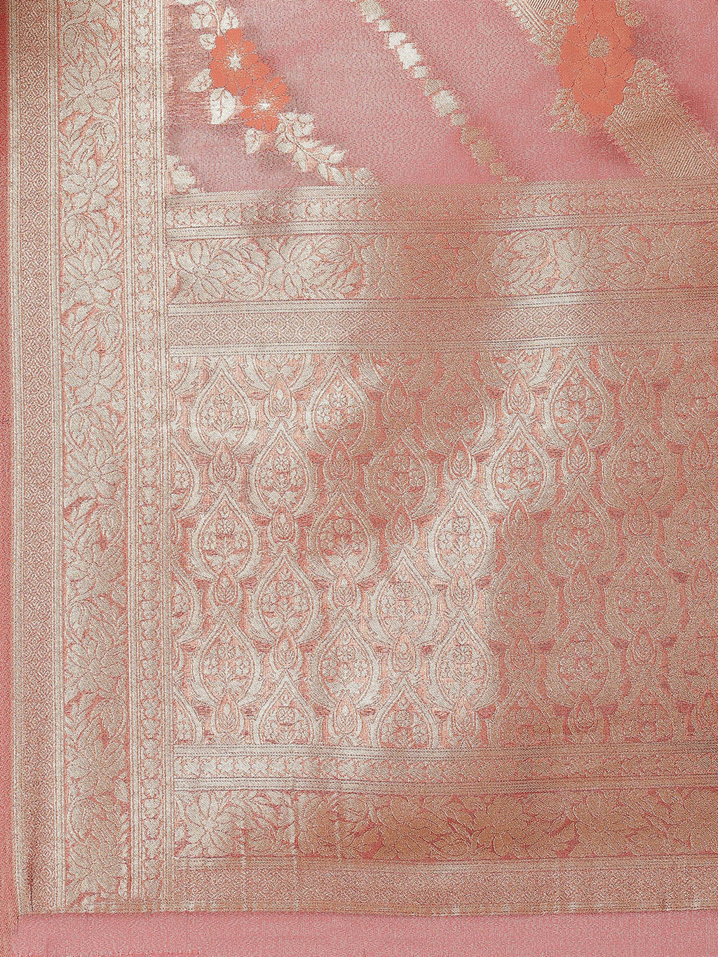 Floral Zari Jaal Handloom Woven Saree