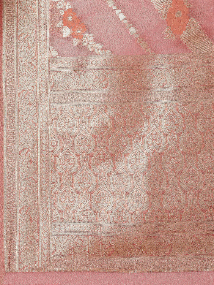 Floral Zari Jaal Handloom Woven Saree