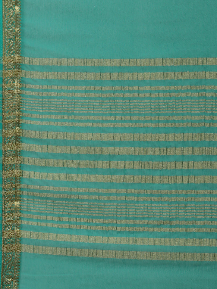 Piped Border Chiffon Plain Saree