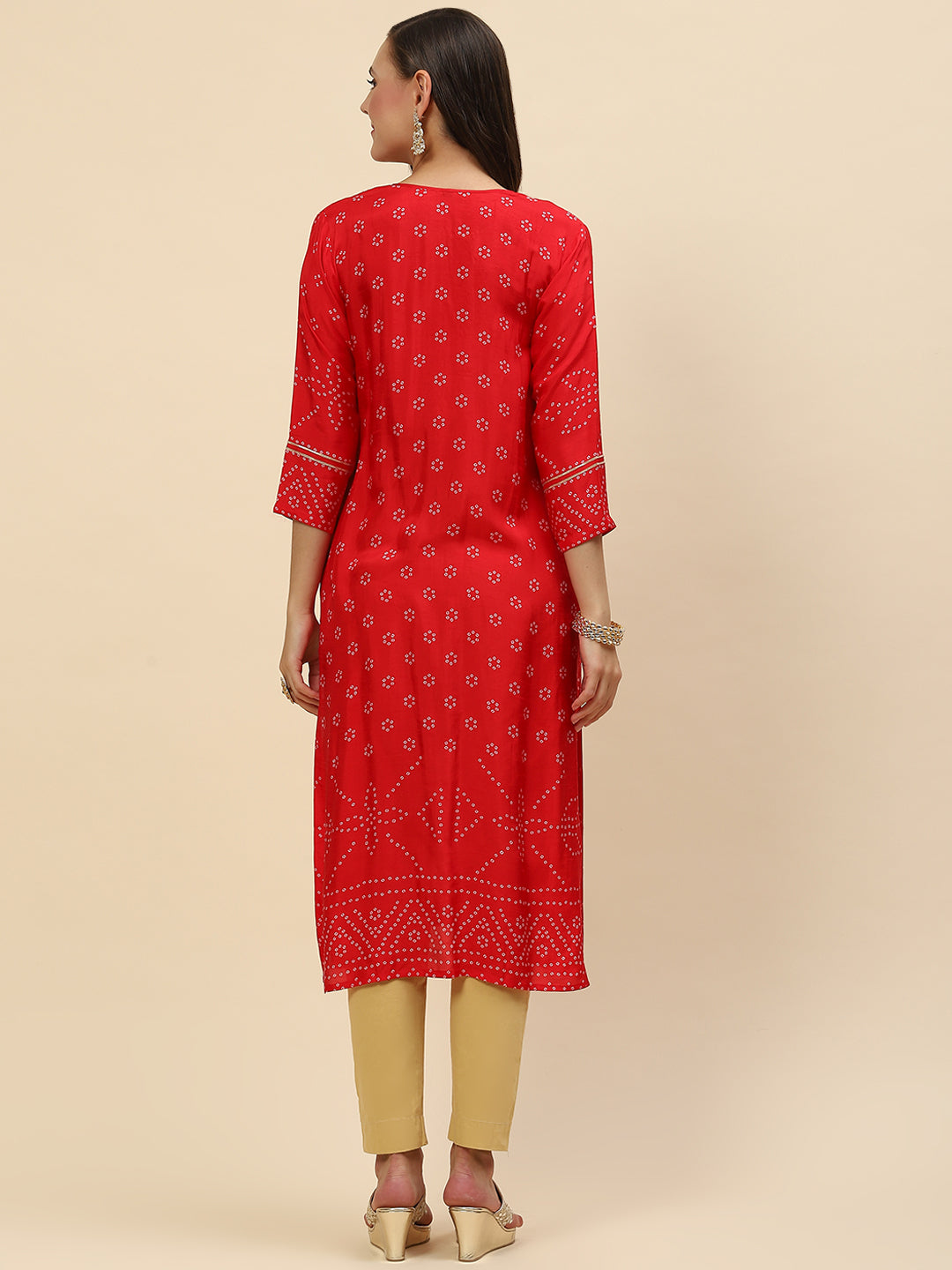Neck Embroidered &amp; Printed Handloom Kurta