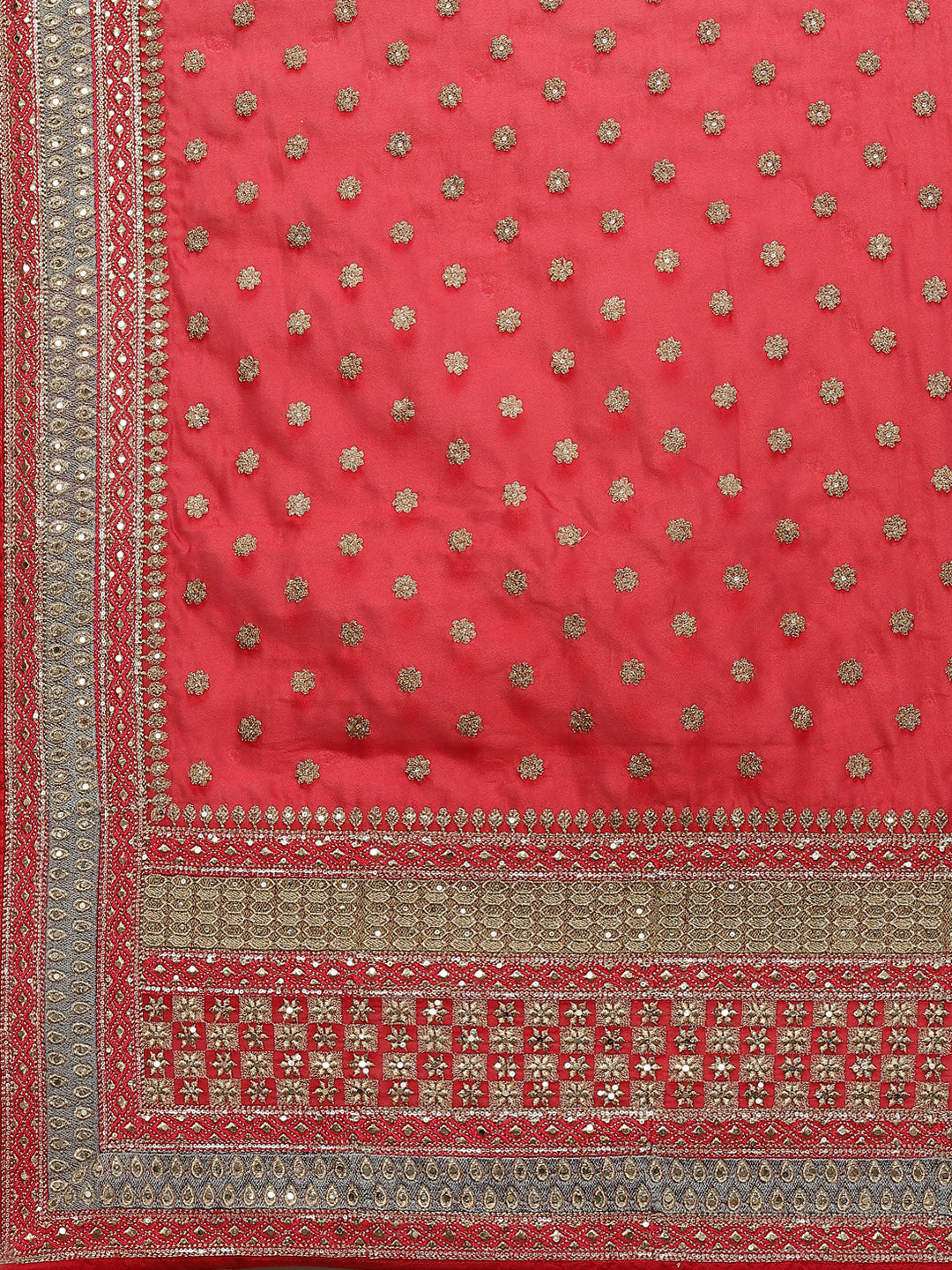 Resham Border Art Georgette Embroidered Saree