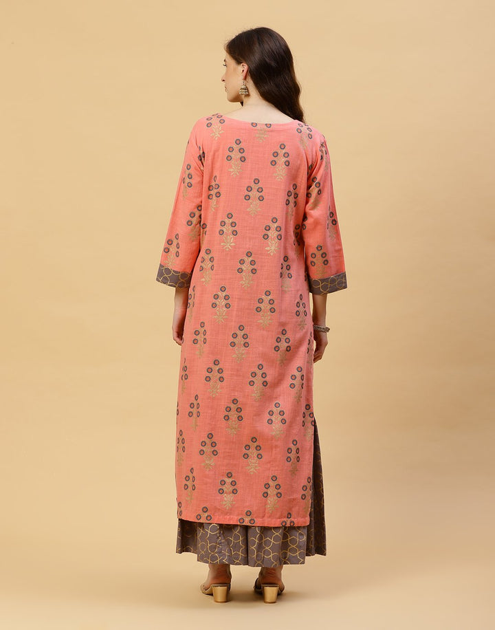 Printed Cotton Kurti With Palazzo