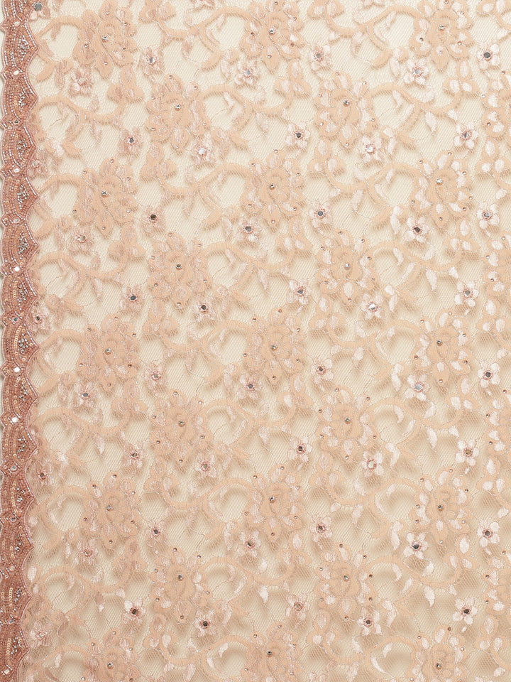 Stone Work Embroidered Lace Saree