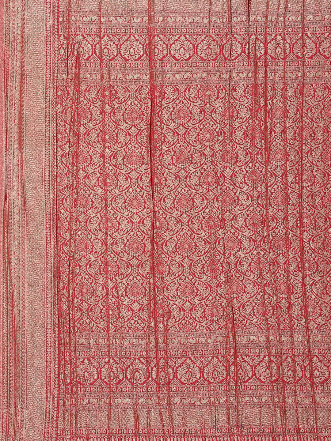Floral Zari Jaal Georgette Plain Saree