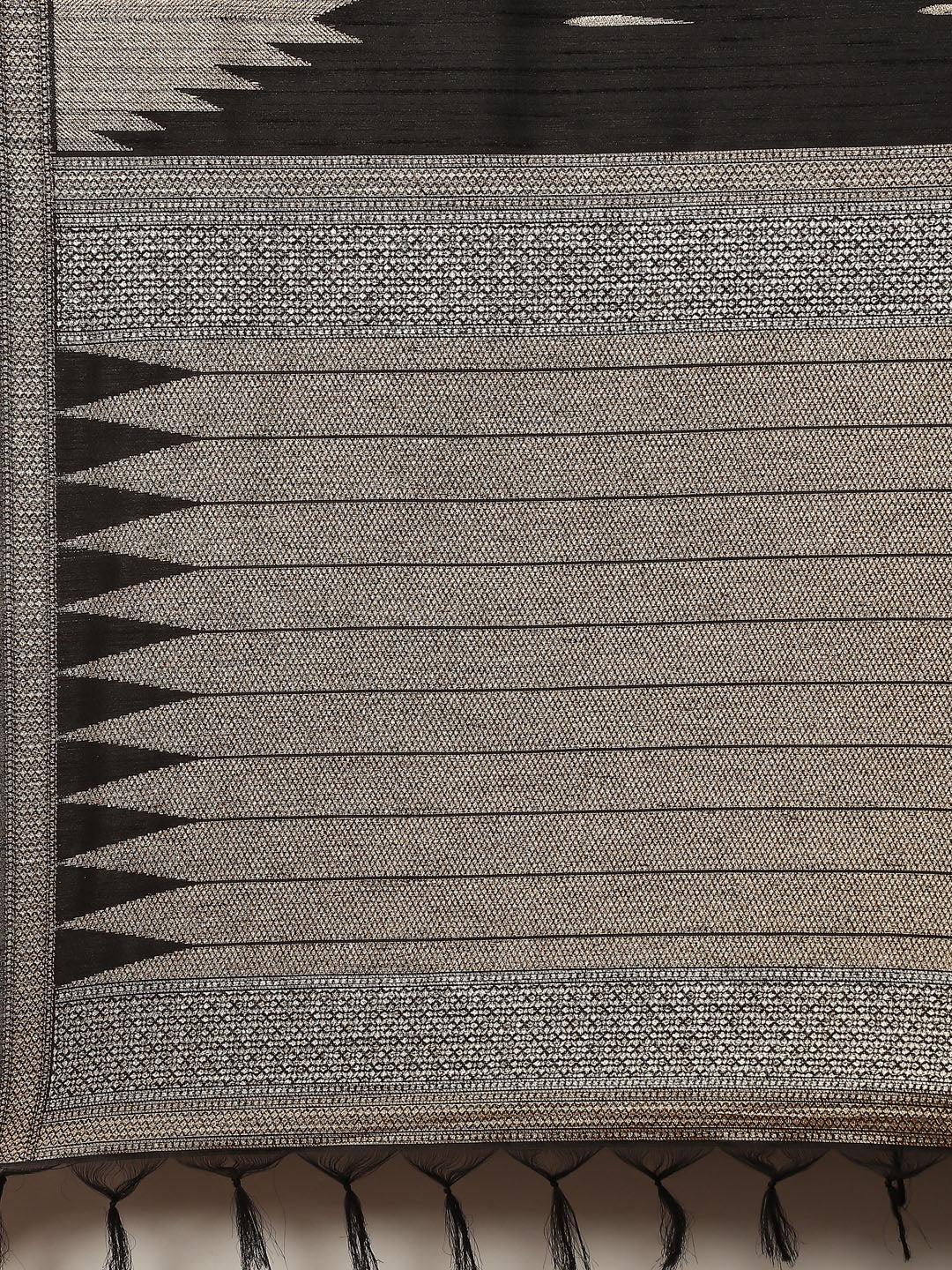 Zari Border Booti Tussar Woven Saree