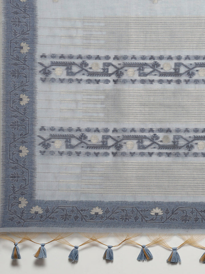 Woven Border Booti Art Silk Saree