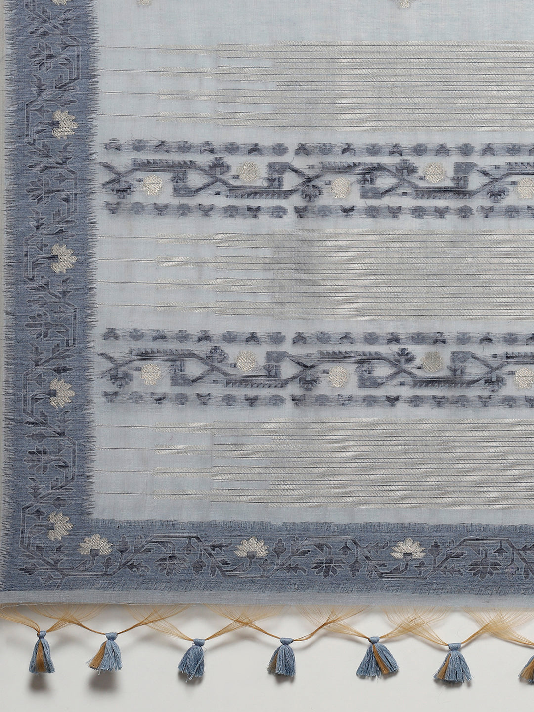 Woven Border Booti Art Silk Saree
