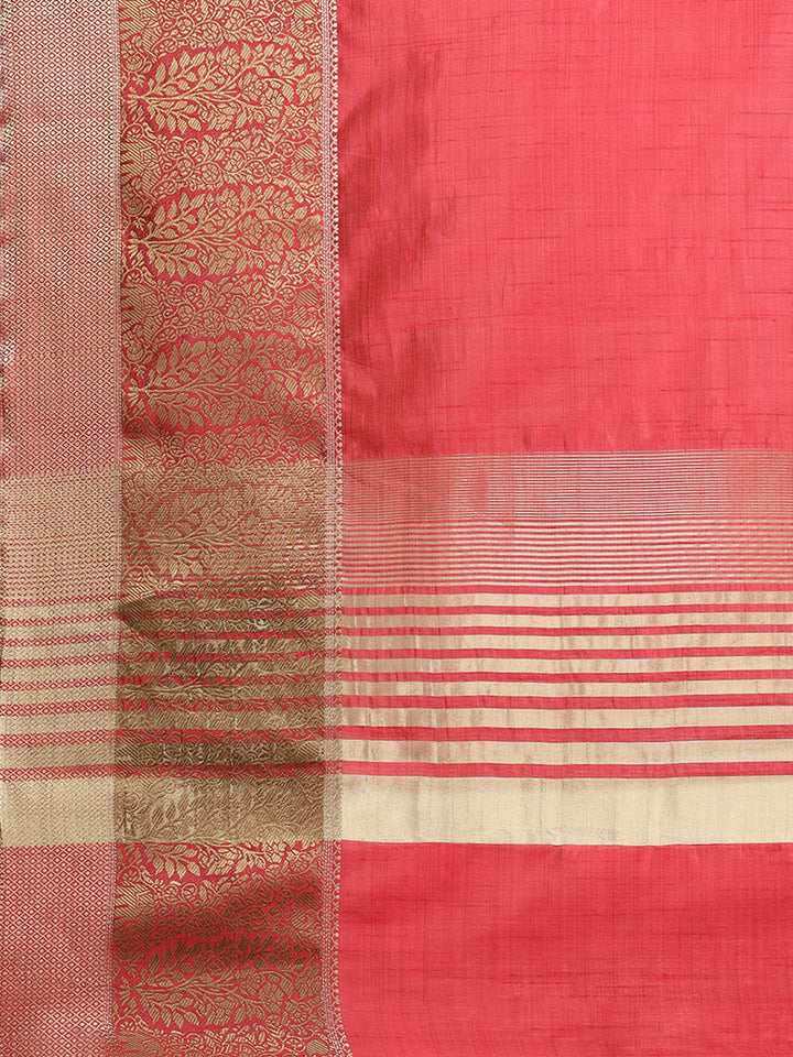 Zari Border Booti Art Silk Woven Saree