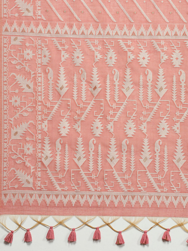 Woven Border Booti Art Silk Saree