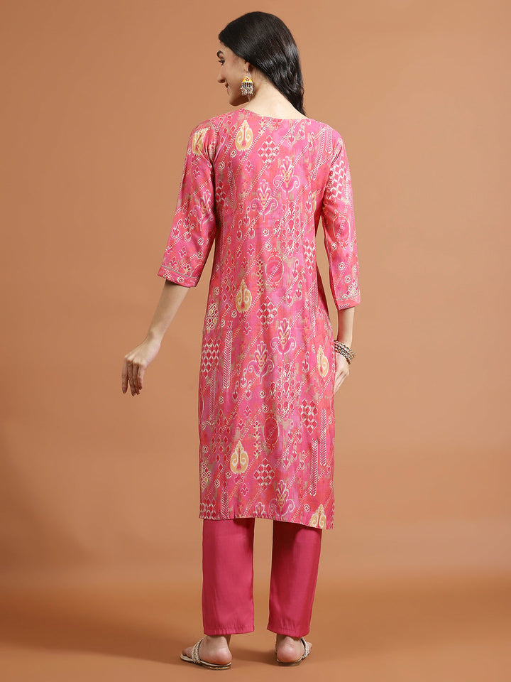 Printed Muslin Kurta With Pants