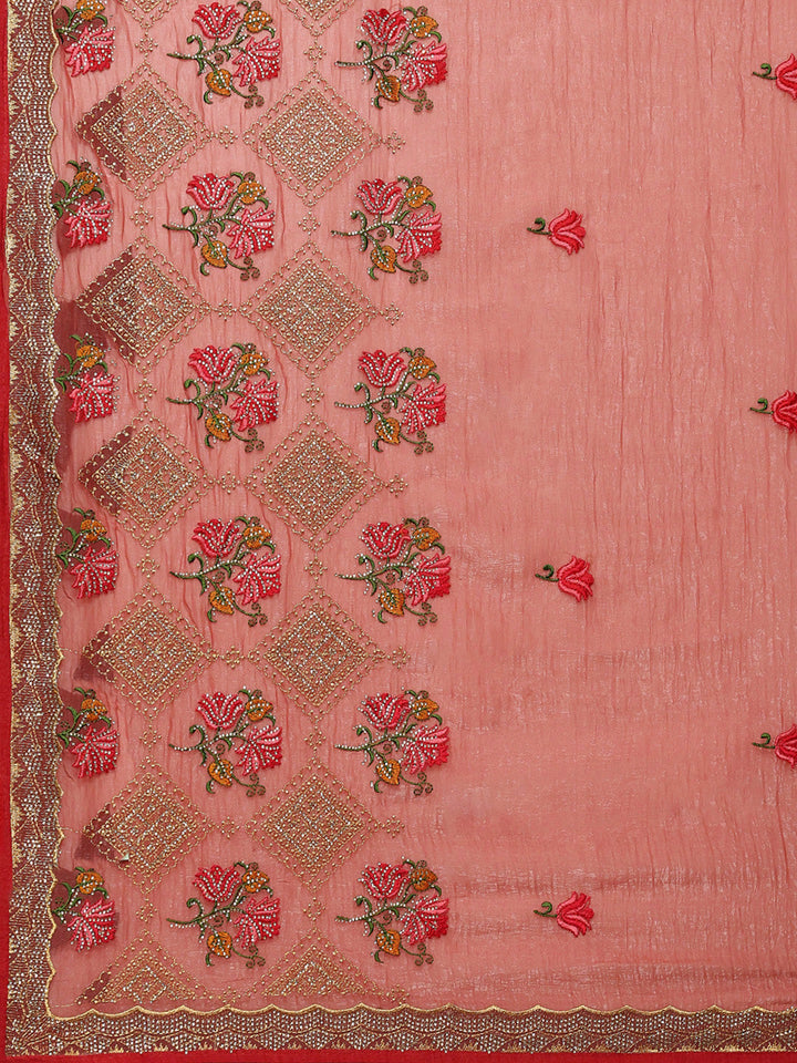 Embroidery Border Organza Saree
