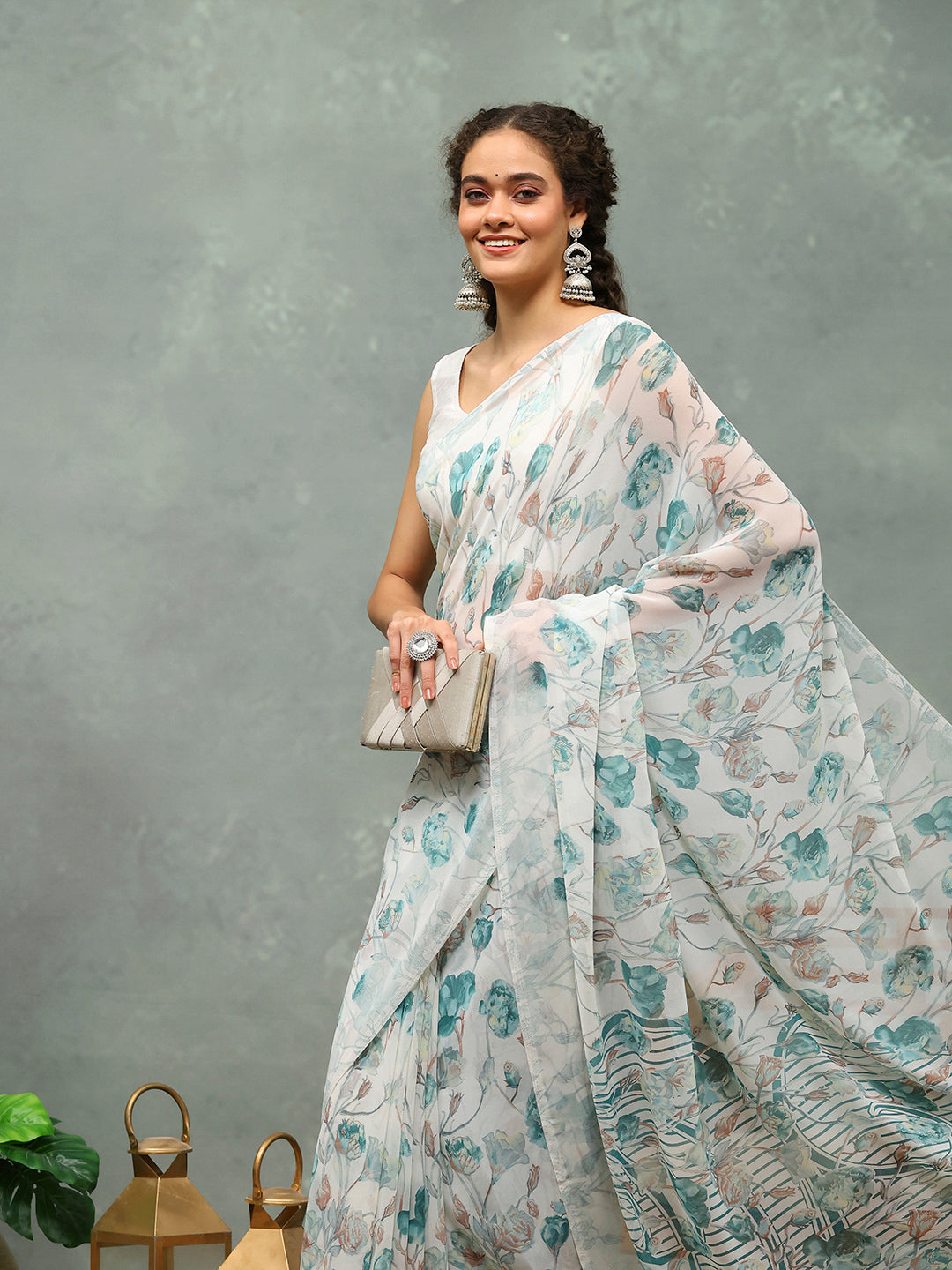 Digital Printed Georgette Saree