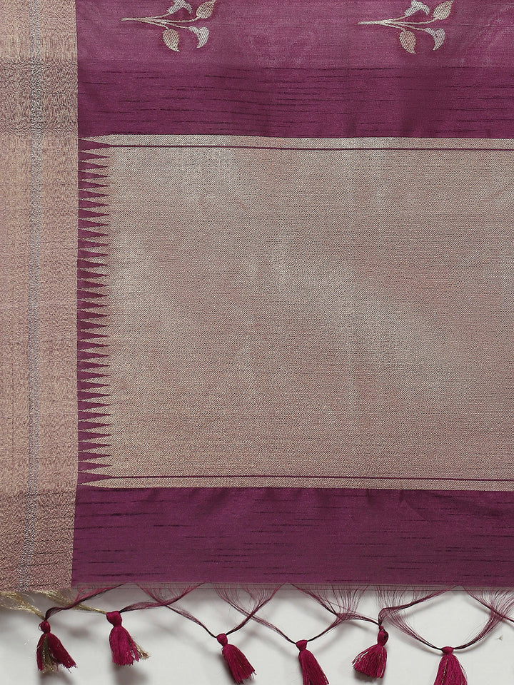 Woven Border Booti Art Silk Saree