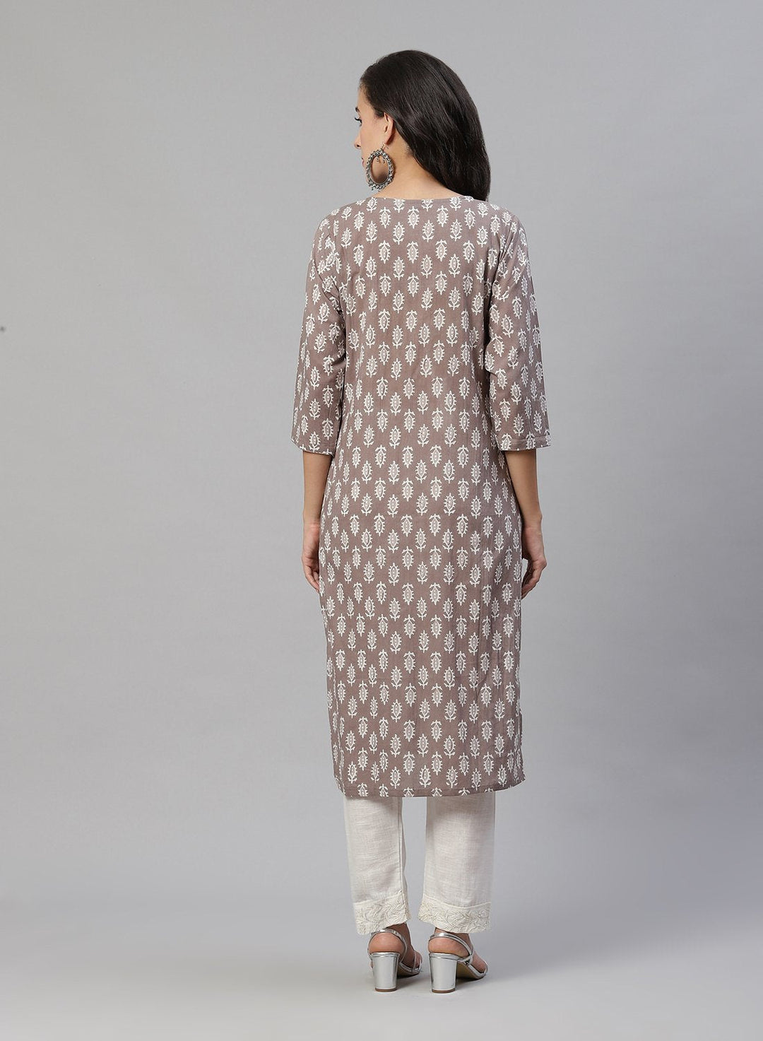 Yoke Embroidered Cotton Printed Kurti Pant Set