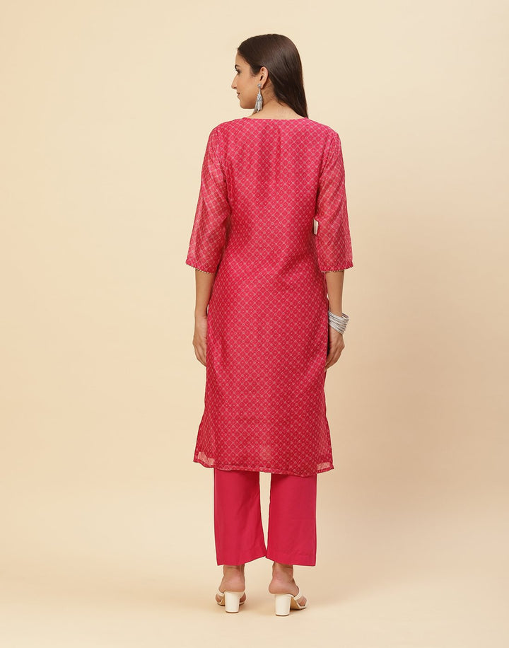 Embroidered Cotton Kurti With Pant