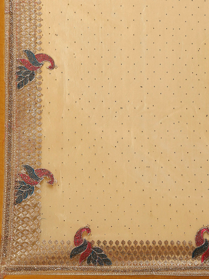 Stone Embroidery Tissue Saree