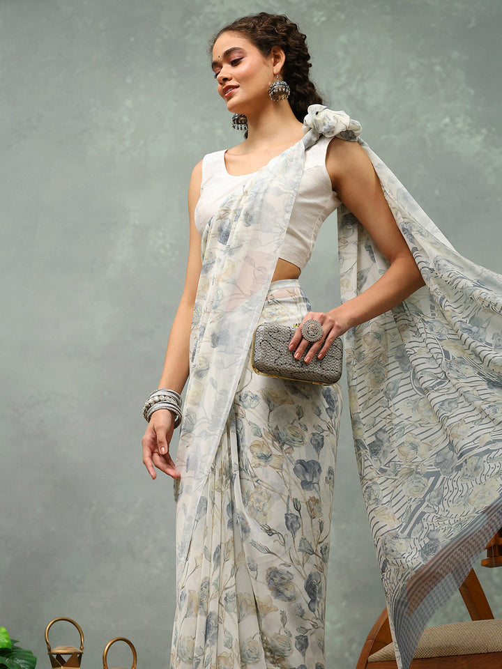 Digital Printed Georgette Saree