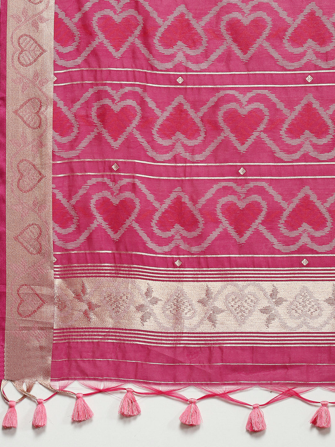 Woven Border Booti Art Silk Saree