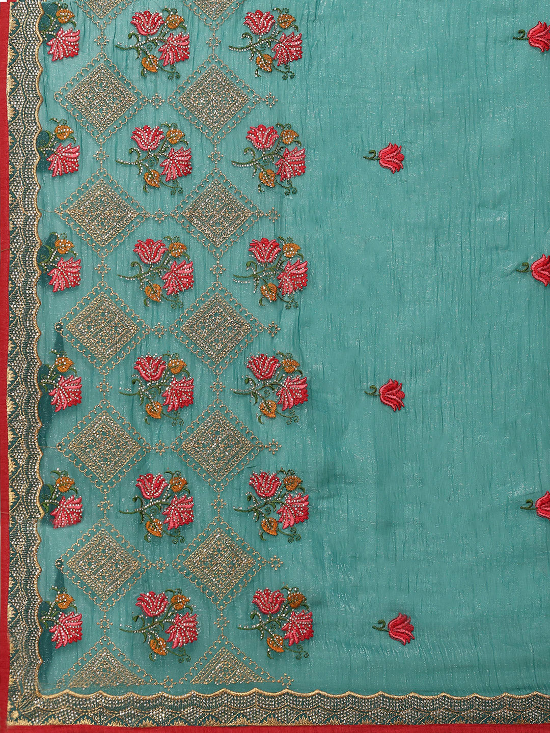 Embroidery Border Organza Saree