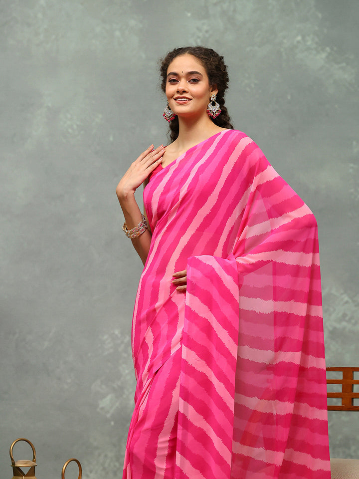 Abstract Printed Georgette Saree