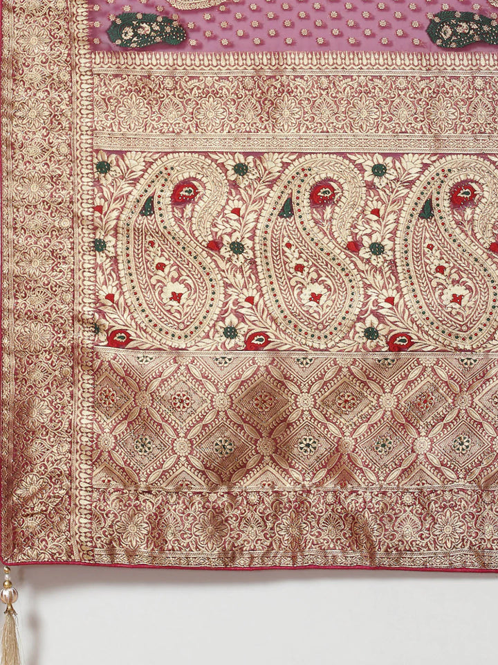 Booti Work Organza Woven Saree