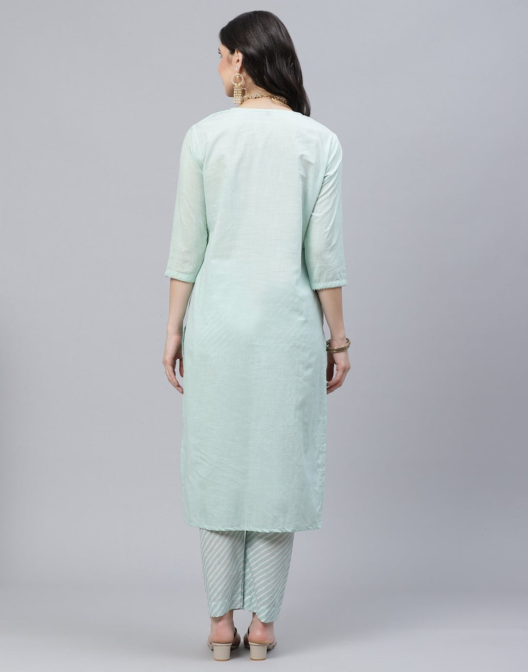 Straight Cotton Salwar Kameez Stitched Suit