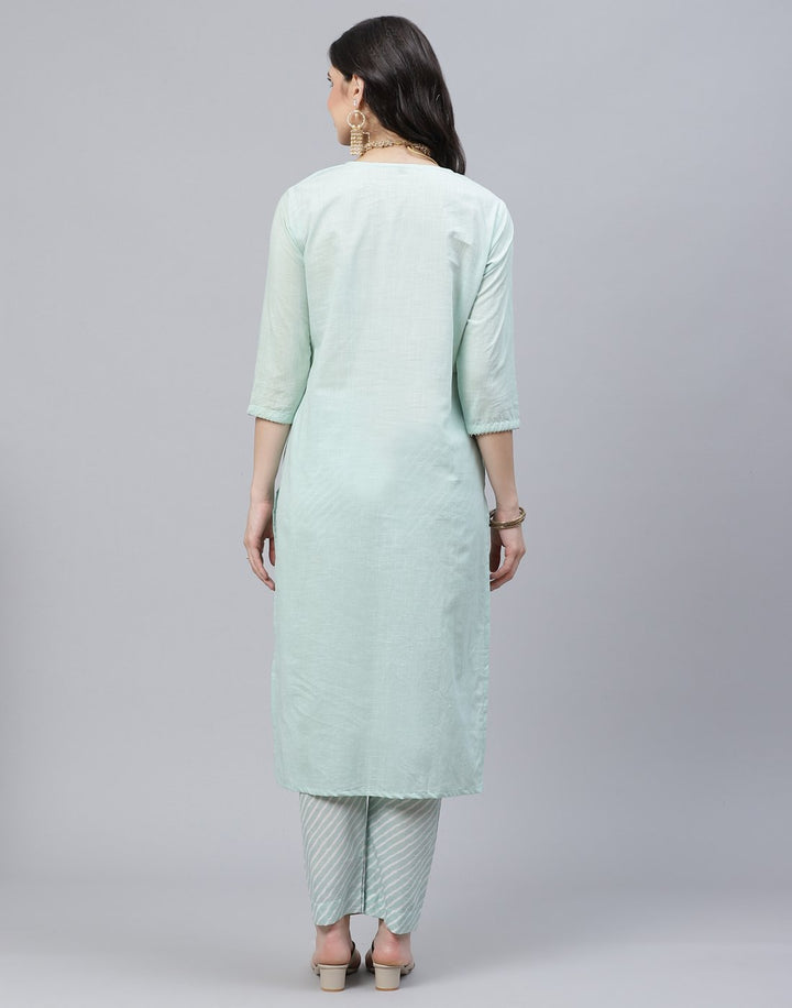 Straight Cotton Salwar Kameez Stitched Suit