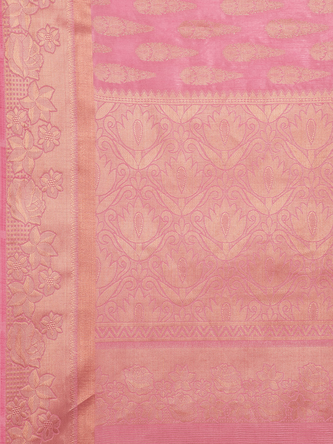 Zari Border Booti Handloom Woven Saree