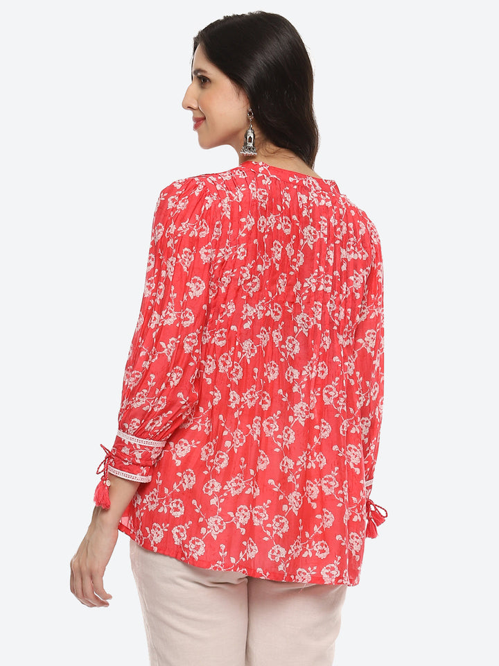 Floral Printed Muslin Kurti