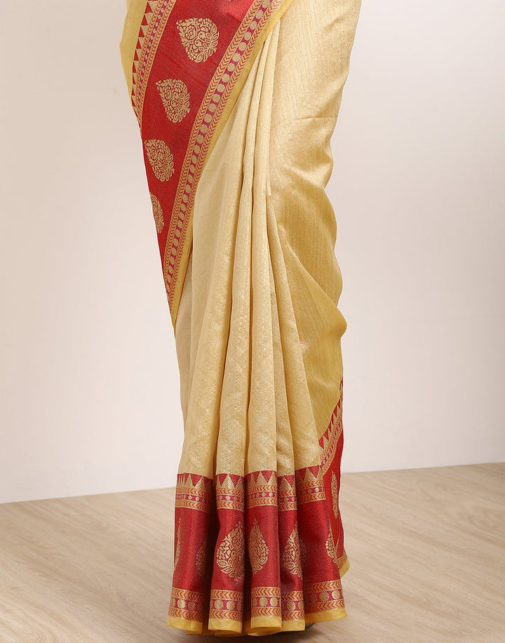 MBZ Meena Bazaar-Beige Art Handloom Saree