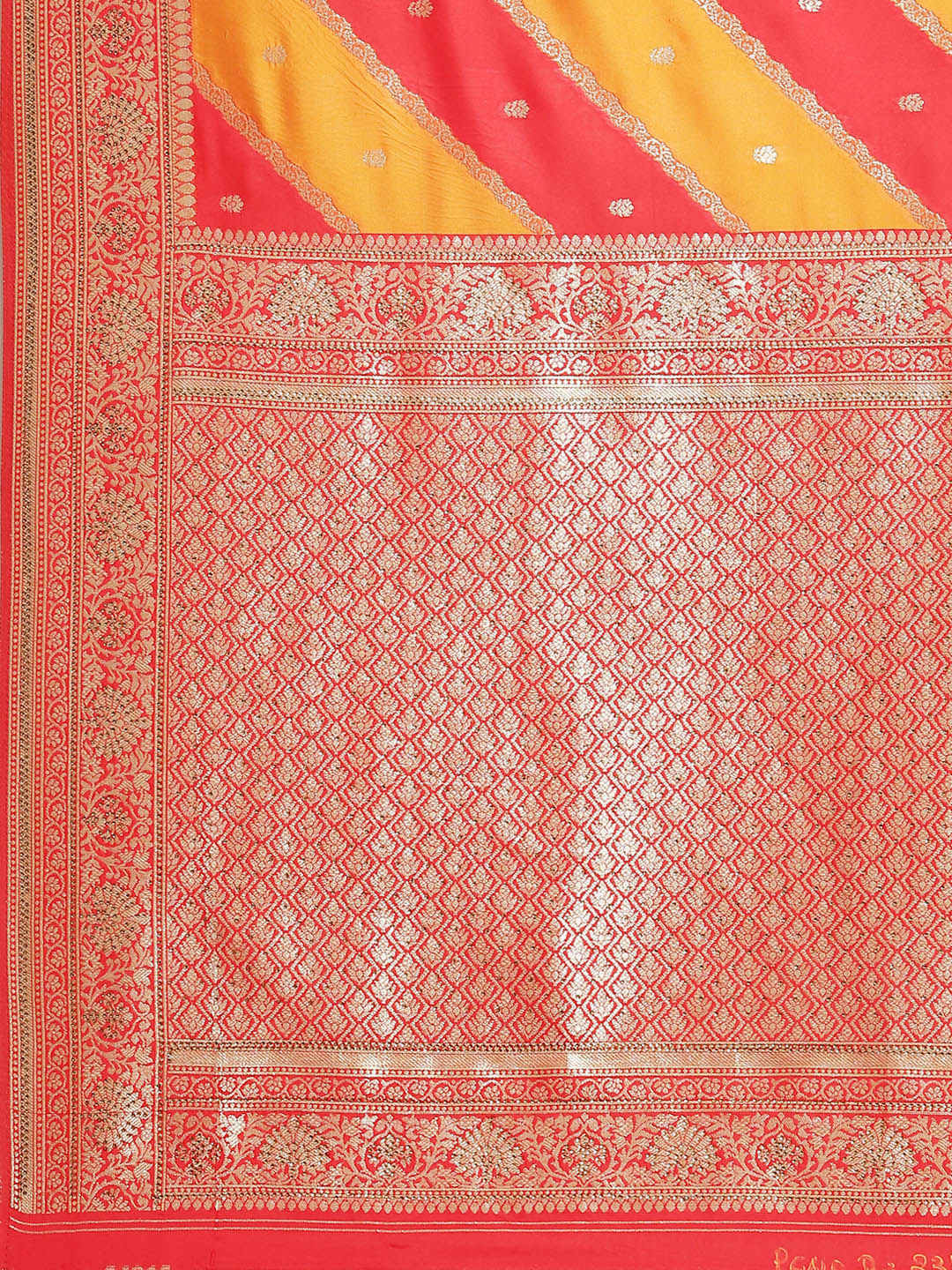 Brocade Zari Booti Art Handloom Woven Saree