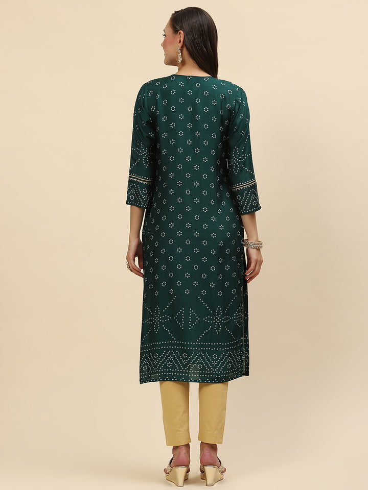 Neck Embroidered &amp; Printed Handloom Kurta