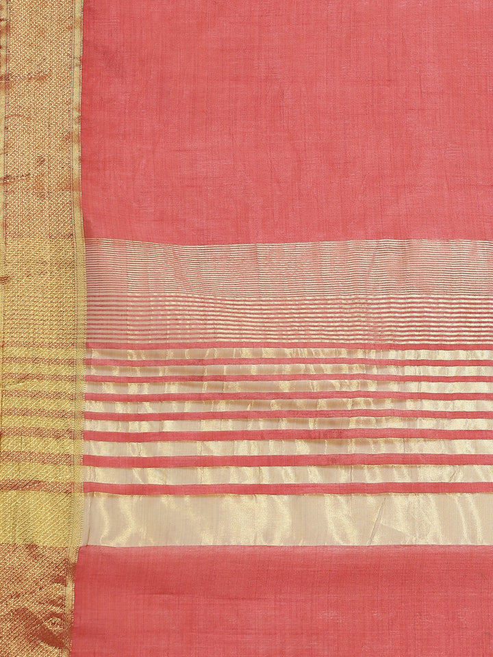Plain Zari Border Art Handloom Woven Saree
