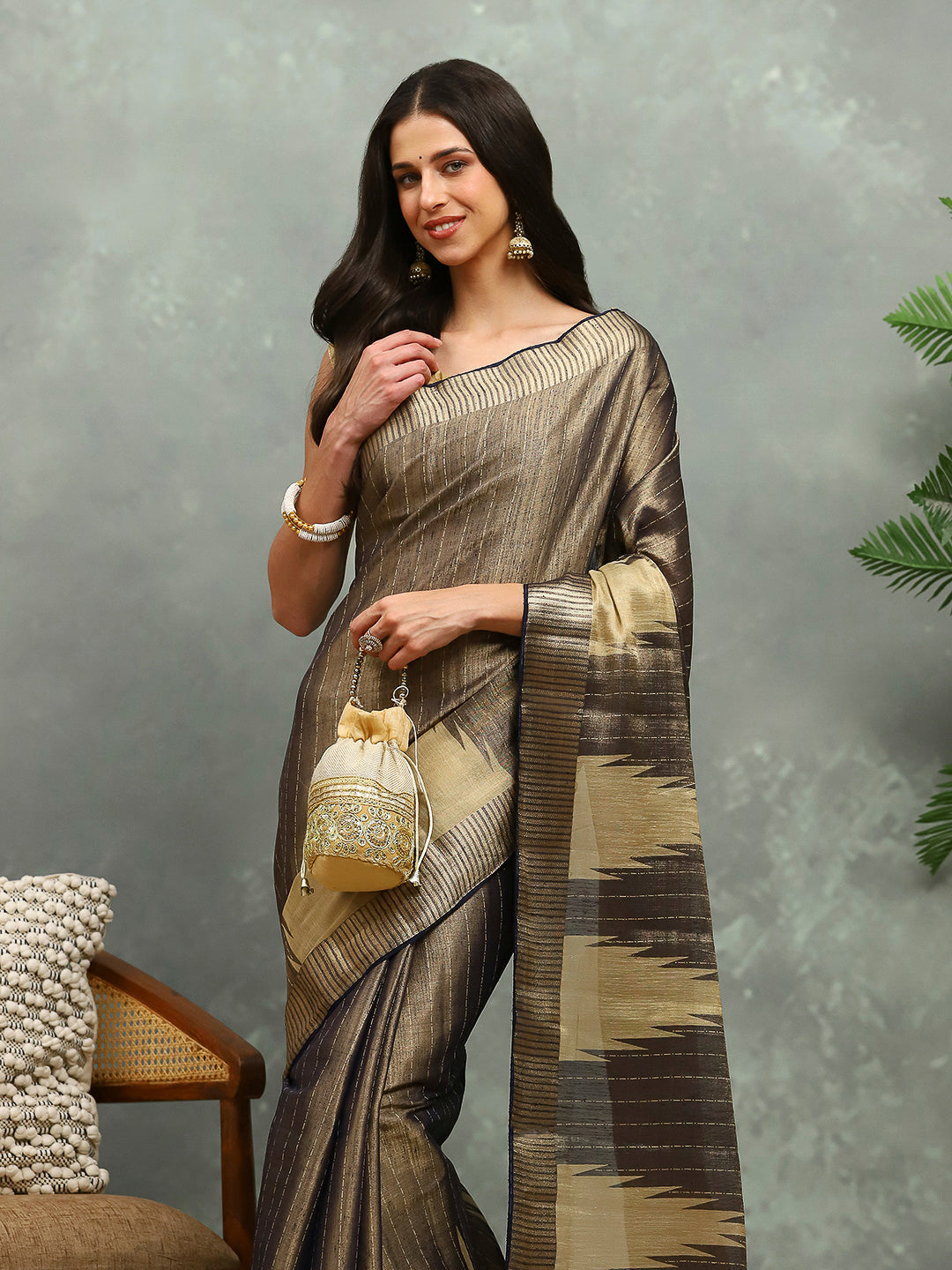 Zaari Border Art Silk Saree