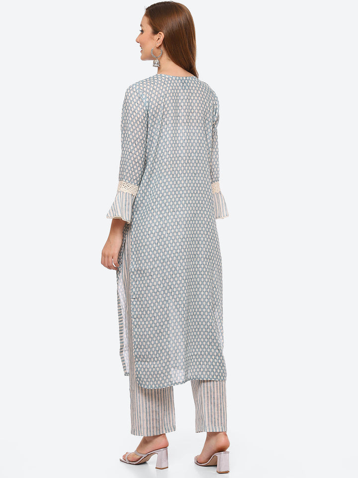 Printed Cotton Kurta With Pant