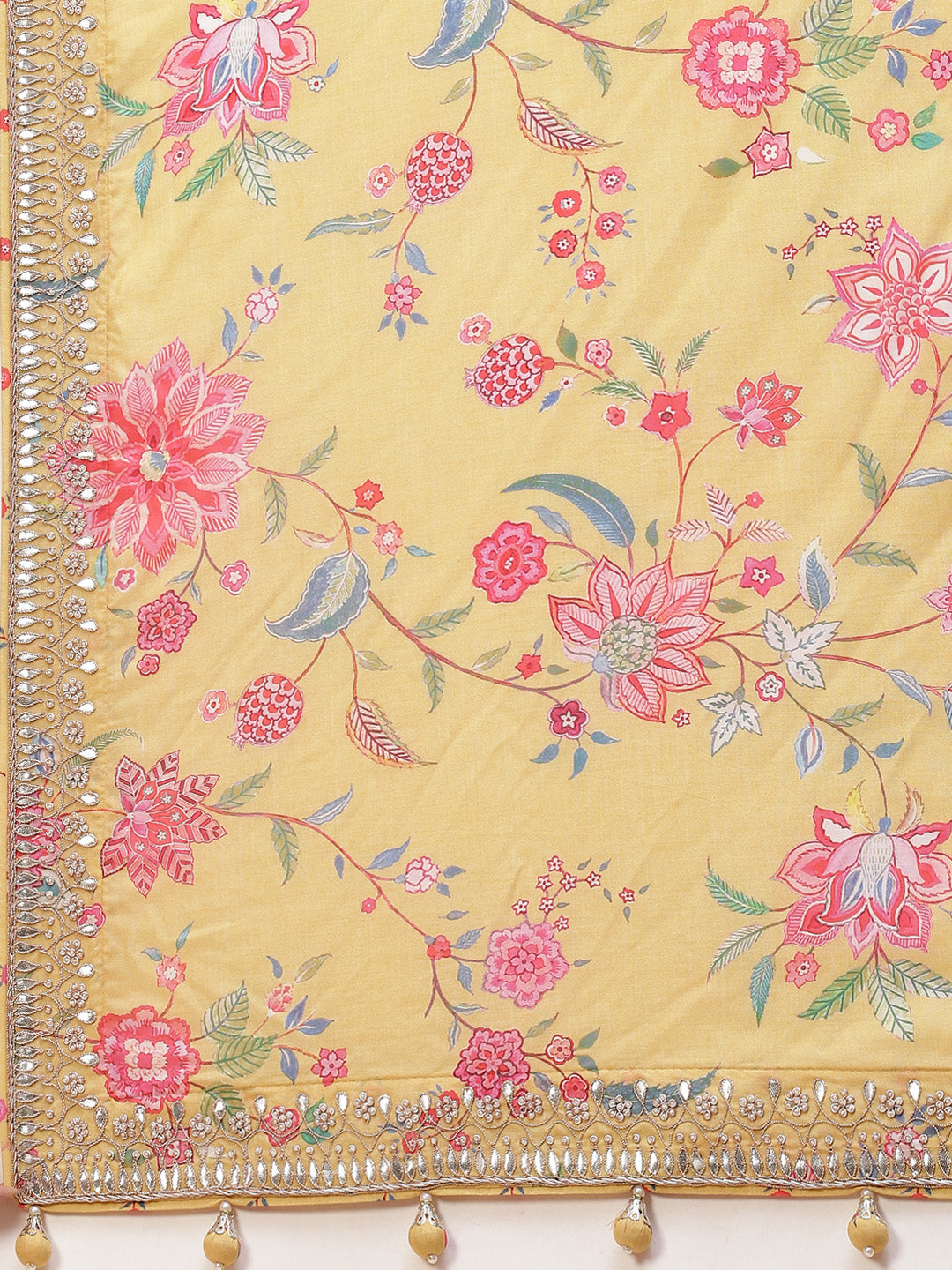 Digital Floral Printed Satin Saree