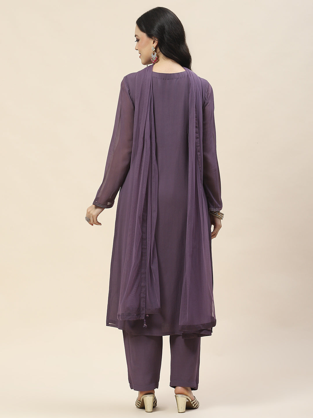 Georgette Suit Set With Net Dupatta