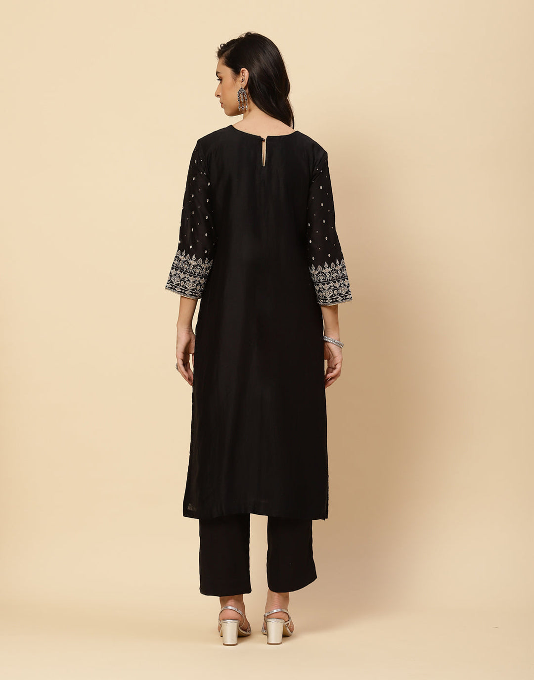 Embroidered Cotton Chanderi Salwar Kameez Stitched Suit With Chanderi Dupatta