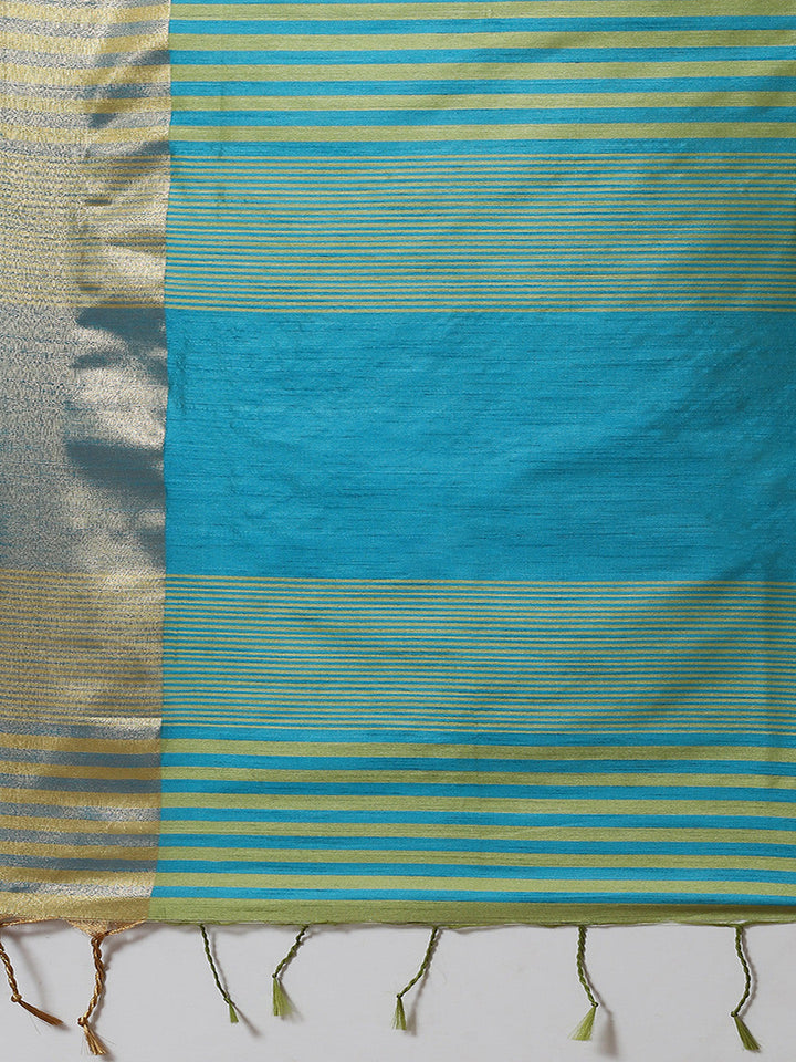 Plain Zari Border Woven Handloom Saree