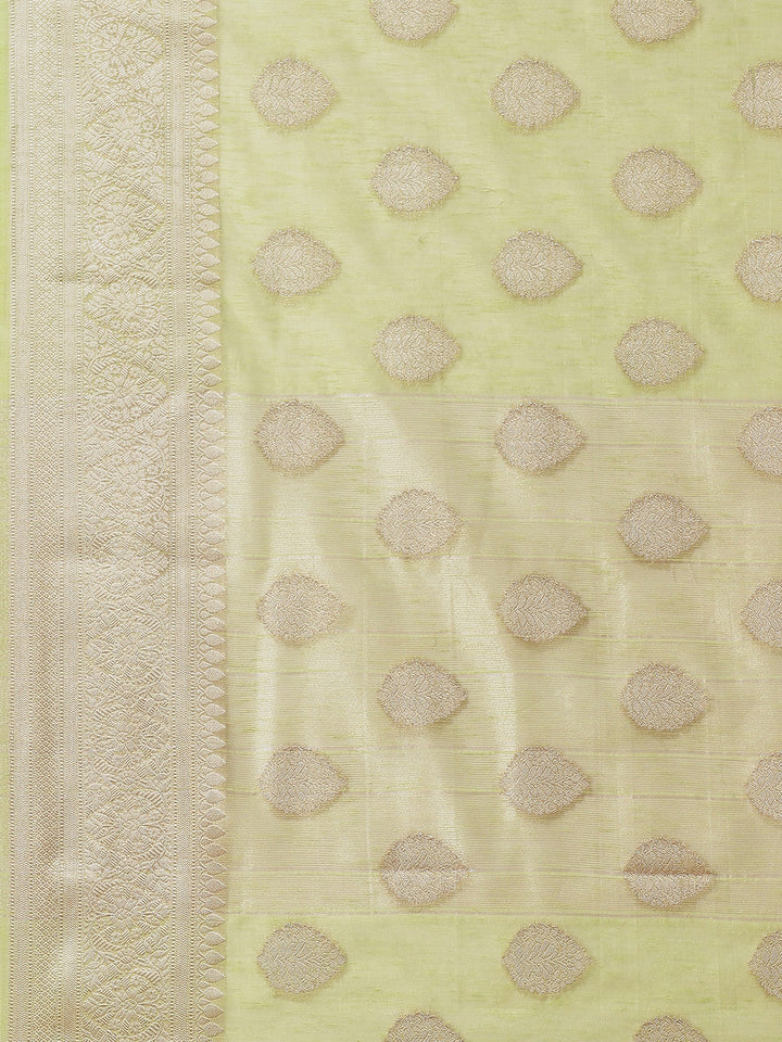 Zari Border Booti Art Handloom Woven Saree